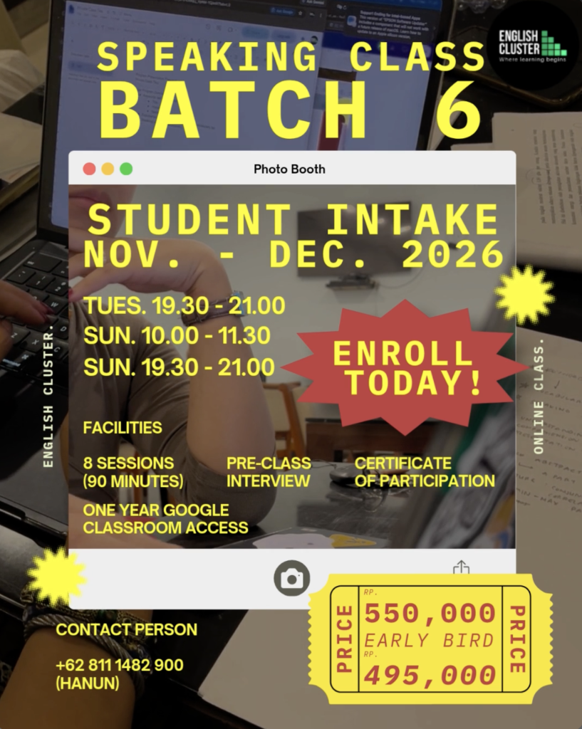 Speaking Class Batch 6 Registration
